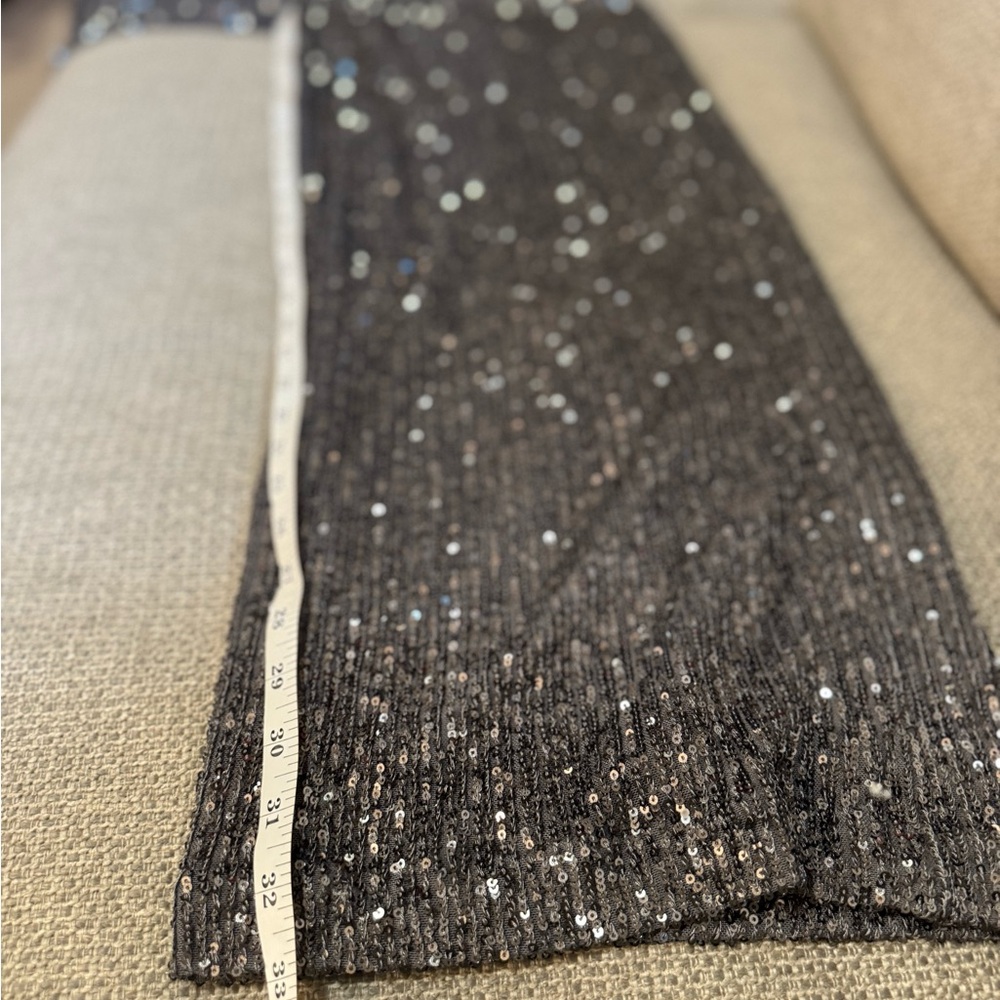 LOFT Silver Sequin Wide Leg Pants - Picture 8 of 9